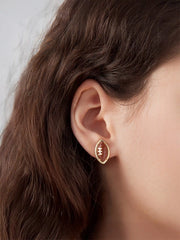 FOOTBALL 14K GOLD PLATED COPPER STUD EARRINGS