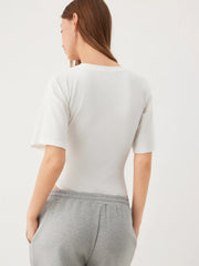 Slim Fit Round Neck Short Sleeve Bodysuit