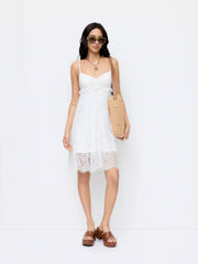 Lace Panel Babydoll Cami Mini Dress