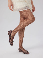 FLORAL JACQUARD MESH TIGHTS