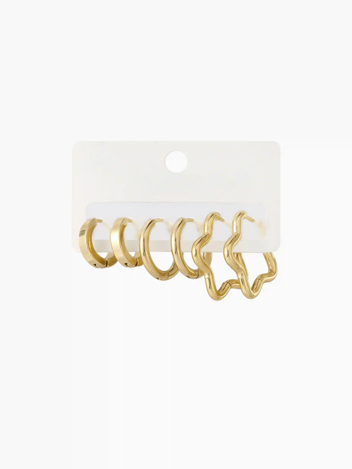 3 PAIRS GEOMETRIC HOOP EARRINGS SET