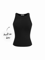 Built-in Bra Round Neckline Top