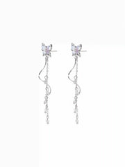 PENDIENTES DE GOTAS CON MARIPOSAS Y PERLAS