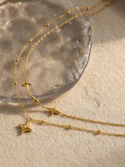 18K GOLD PLATED STAINLESS STEEL STAR LAYERED NECKLACE