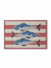 FISH STRIPED DOOR MAT