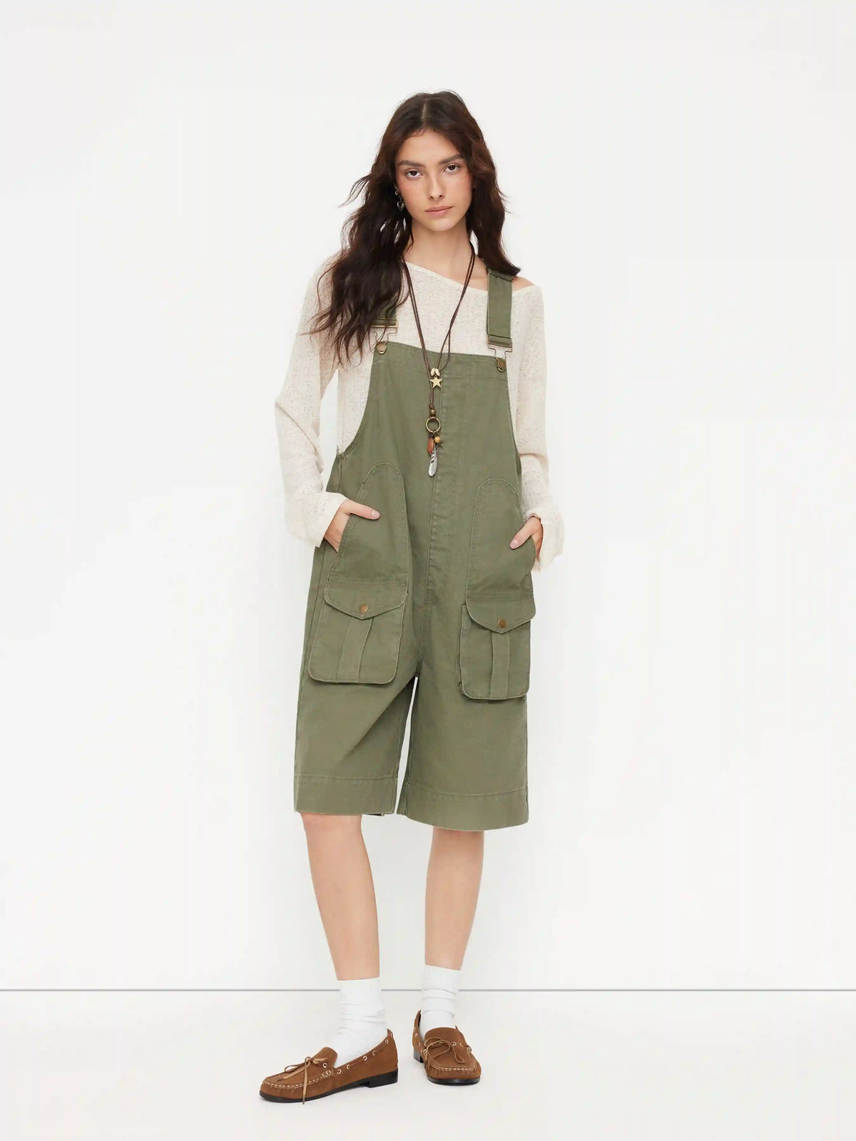 Denim Oversized Buckle Up Wide Leg Romper