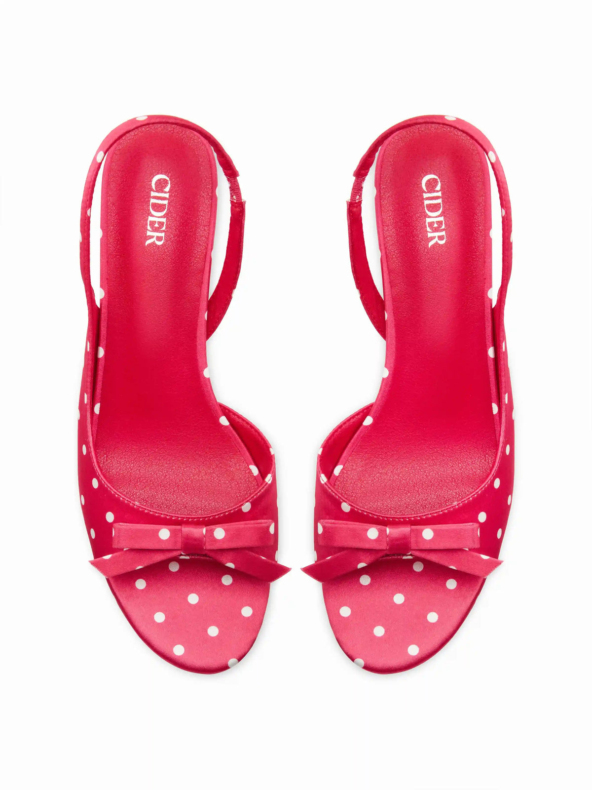 BOWKNOT DECOR POLKA DOT SLINGBACK SANDALS