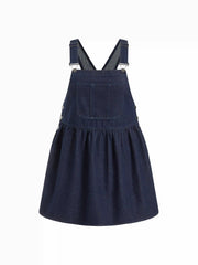 Denim A-line Pinafore Mini Dress Curve & Plus