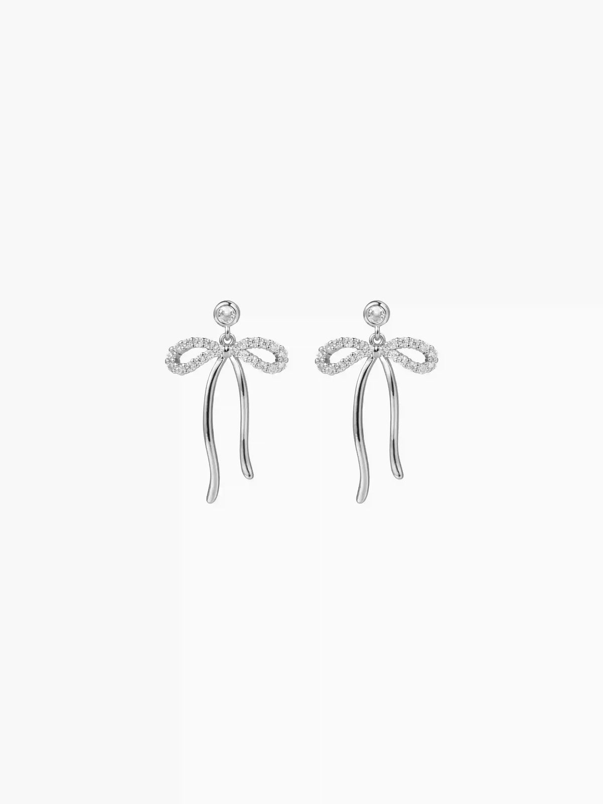 RHINESTONE DECOR BOWKNOT STUD EARRINGS