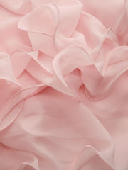 Chiffon V-neck Knotted Ruffle Hem Cami Mini Dress