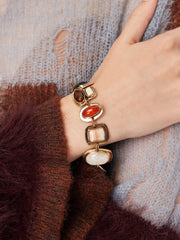 GEOMETRIC GEMSTONE CHAIN BRACELET