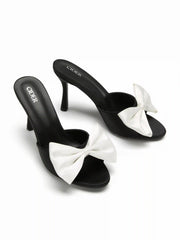 SATIN BOWKNOT HEELS