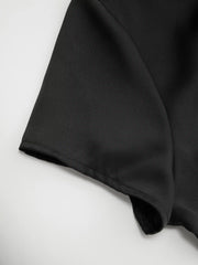 Satin Short Sleeve Ruched Corset Blouse