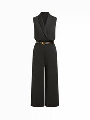 V-neck Wide Leg Jumpsuit With Belt