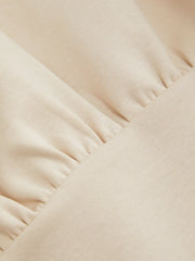Cotton-blend V-neck Ruched Waist Top