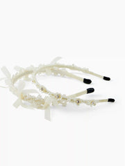 2PCS BOWKNOT & FAUX PEARL & FLOWER & RHINESTONE HEADBAND