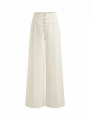 Tweed Mid Rise Wide Leg Trousers