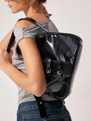 DOUBLE BUCKLE SHOULDER BAG