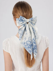 Toile de Jouy All-Over Print Bowknot Hair Clip