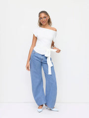 Cider Denim Low Rise Barrel-leg Jeans