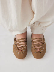 LACE-UP SLINGBACK FLATS