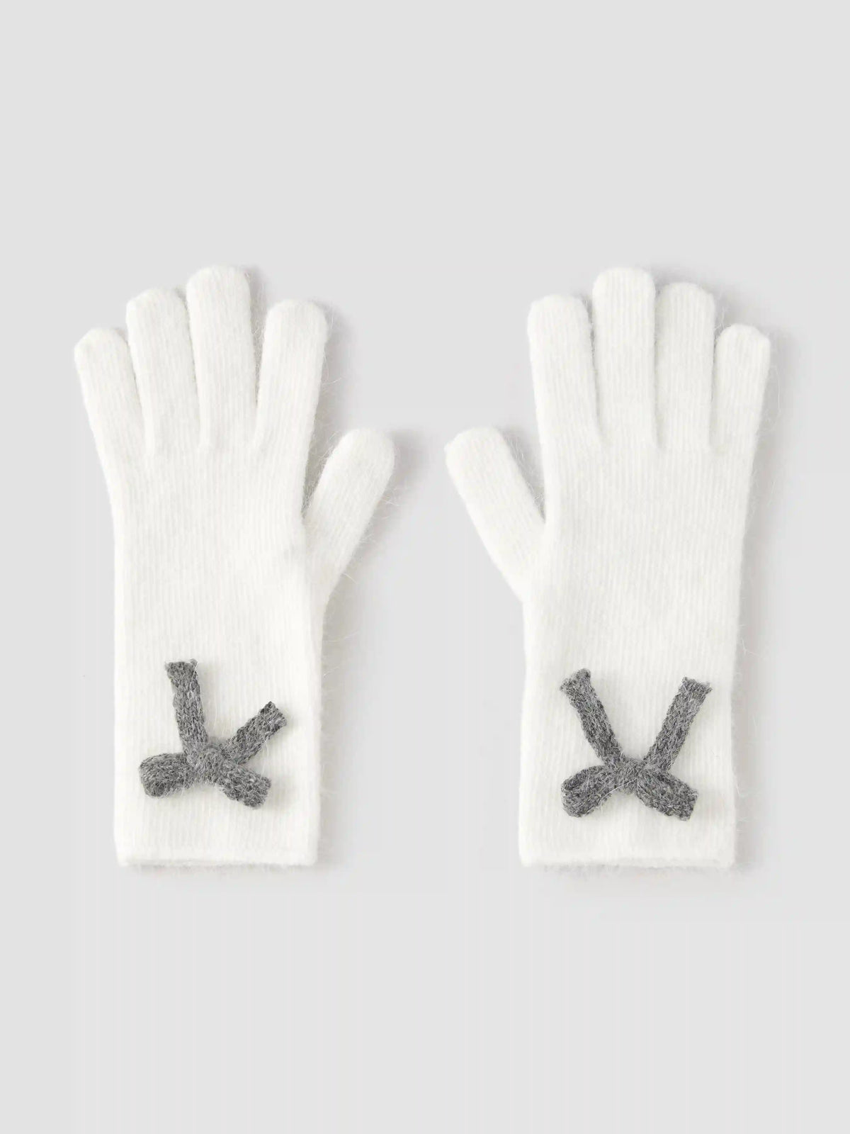 BOWKNOT KNITTED WOOL-BLEND GLOVES