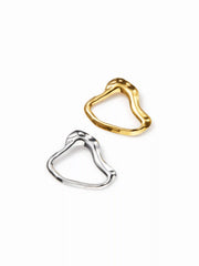2PCS IRREGULAR HOOP STAINLESS STEEL BROOCH