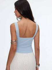 Ruched Backless Crop Tank Top