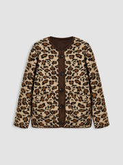 Leopard Fleece Puffer