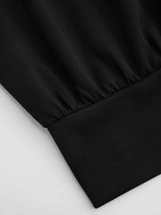 V-neck Solid Pleated Crop Top Curve & Plus