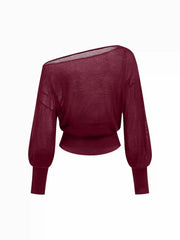 Oversized Off-shoulder Two-piece Knitted Top