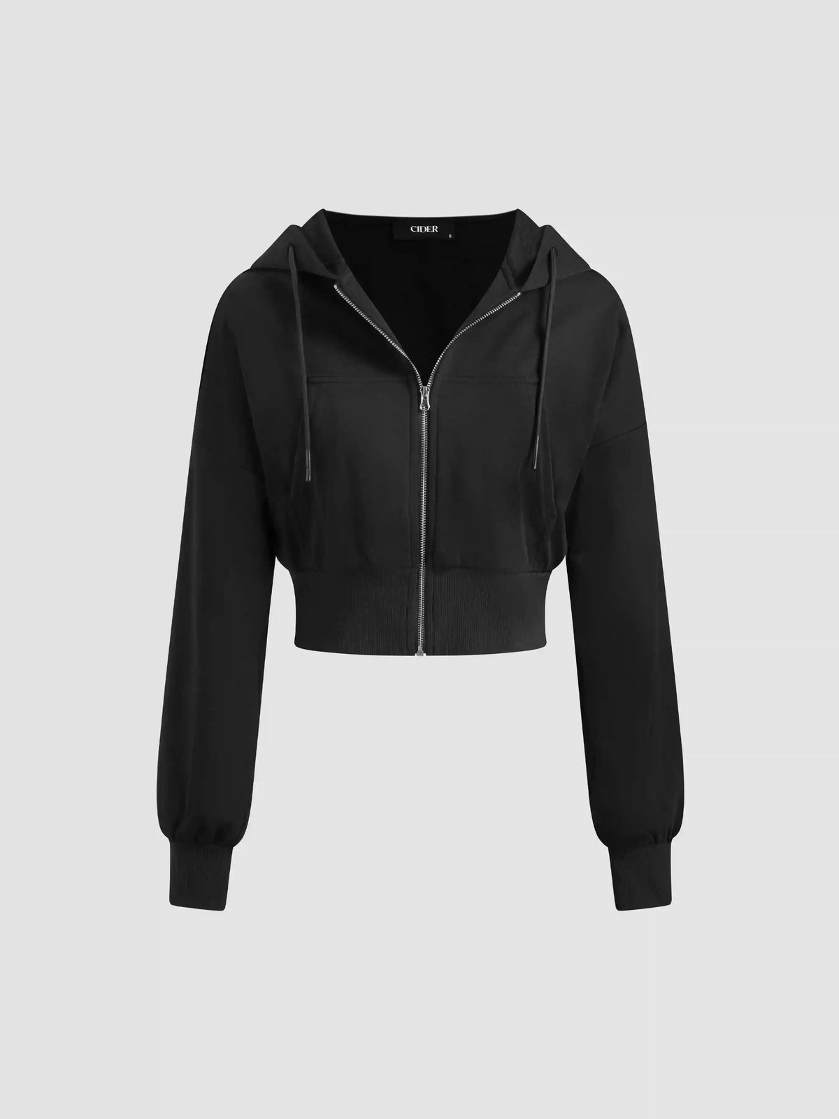 Terry Solid Zipper Oversized Hoodie