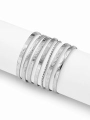 7PCS TEXTURED OPEN BRACELET SET