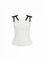 Boat Neck Bowknot Cami Top
