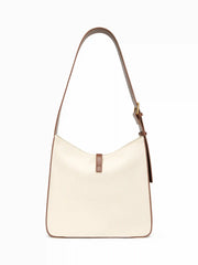 TWO-TONE BUCKLE SHOULDER BAG