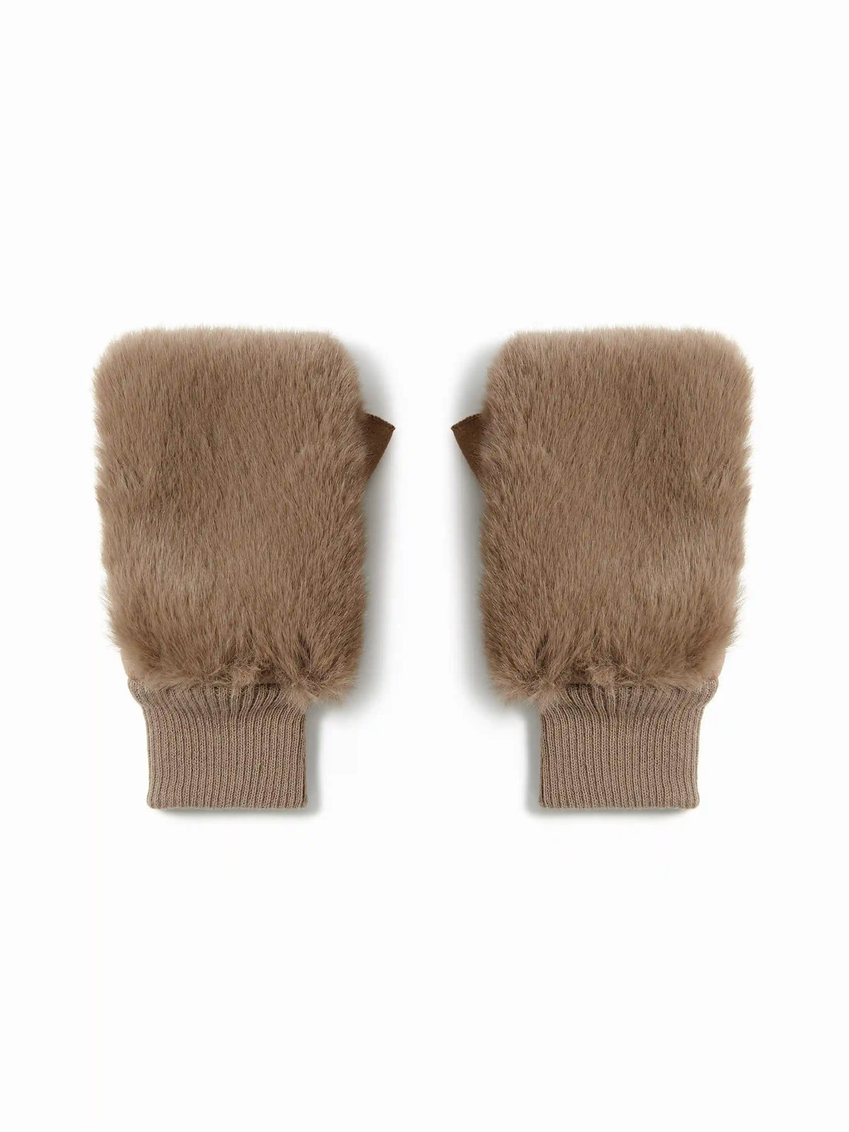 FUZZY FINGERLESS GLOVES