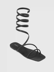 Tie Leg Design Flat Sandals
