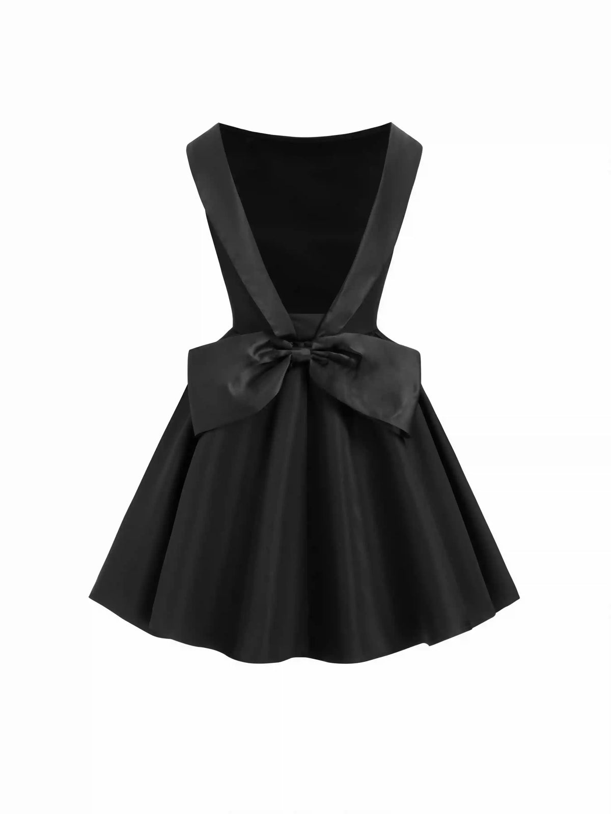 Sculptural High Rise Backless Bowknot Flared Midi Dress