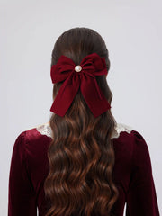 Bowknot Velvet Hair Clip