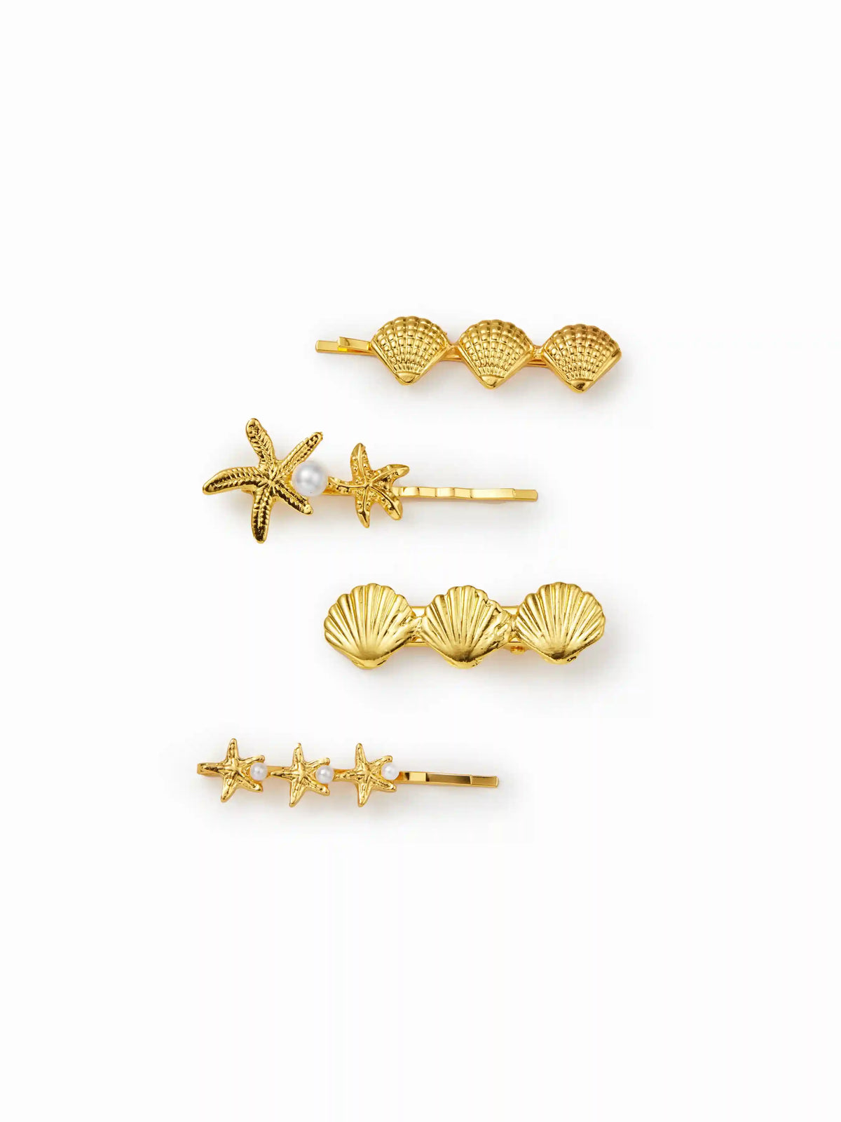 4PCS STARFISH & SHELL HAIR CLIP SET