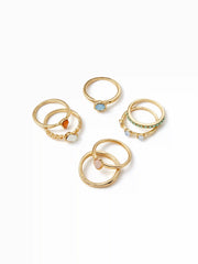 7PCS GEMSTONE RING SET