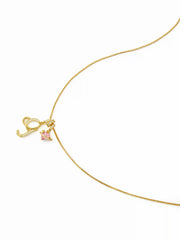 LETTER & HEART ZIRCON PENDANT NECKLACE