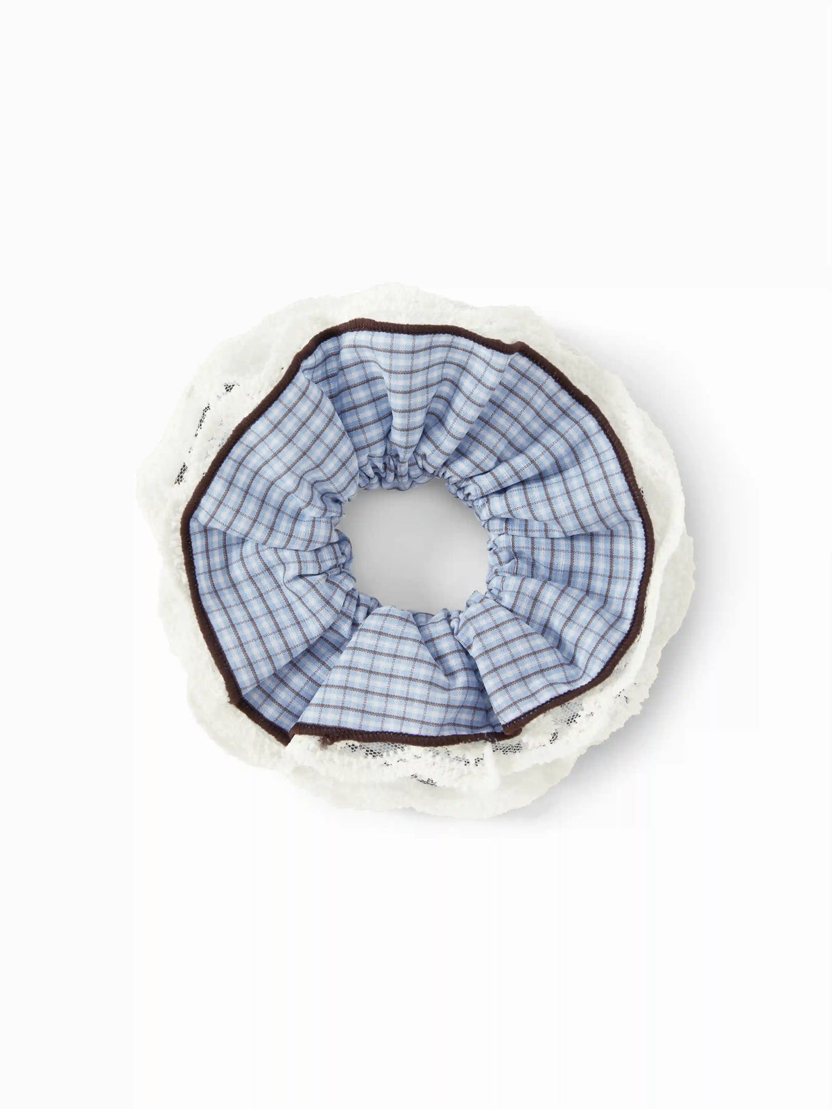 GINGHAM LACE SCRUNCHIE