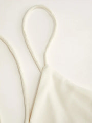 V-neck Criss Cross Ruched Drawstring Slim Cami Top