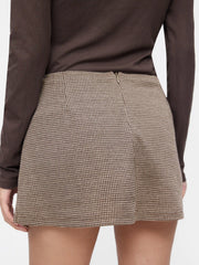 Jacquard Houndstooth Low Rise Split Mini Skort