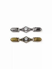 2 PCS FAUX PEARL KNOT SWEATER CLIP