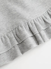 Cotton-blend Low Rise Ruffled Drawstring Bodycon Mini Skirt