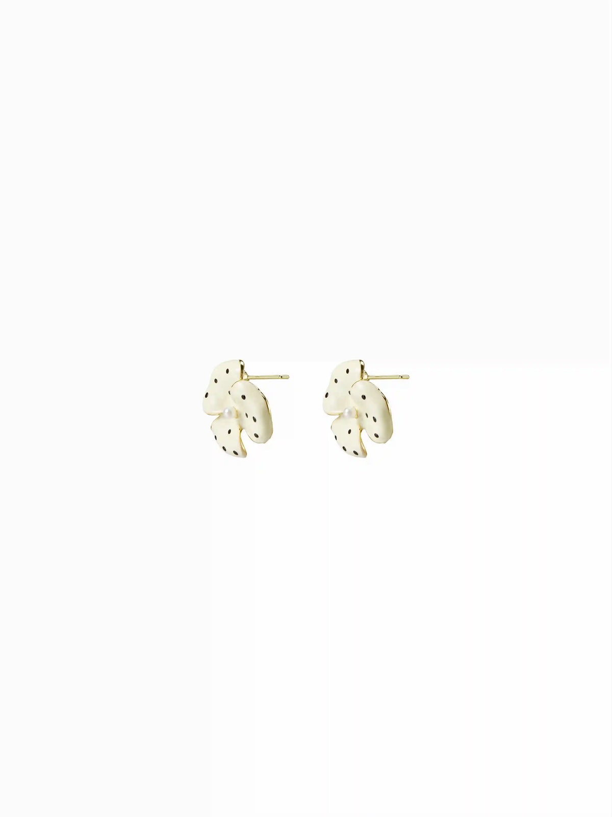 POLKA DOT FLOWER STUD EARRINGS