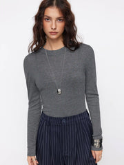 Wool-blend High Neck Bodysuit