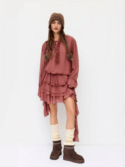 Chiffon Ruffled Short Dress